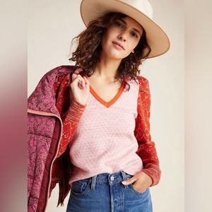 Anthropologie Cherie Puff Sleeved Sweater